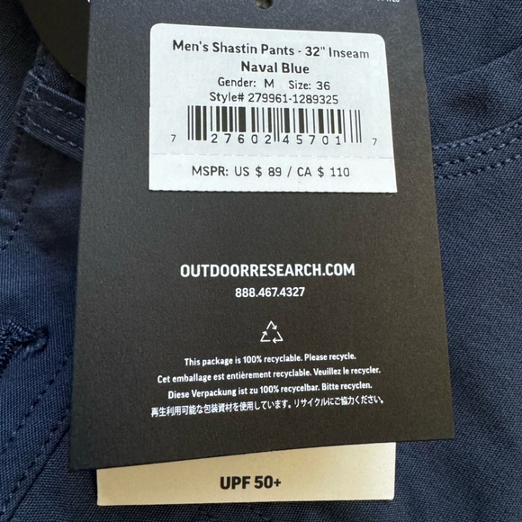 Outdoor Research Cordura outdoor/hiking pants, NWT, size 36 - Picture 4 of 4